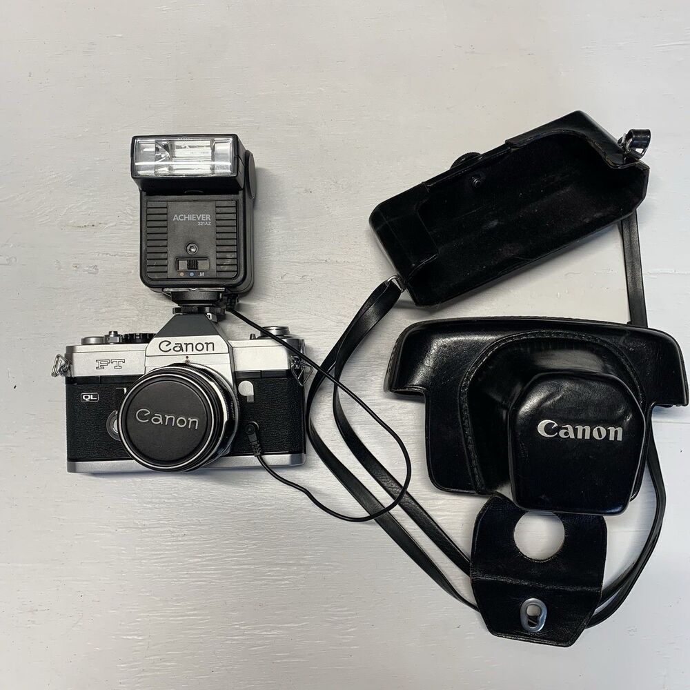 Canon TL QL 35mm Film SLR Camera w. FL 50mm 1:1.8 Lens -Light- Not Tested - USA